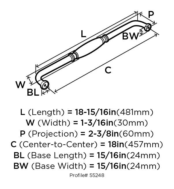 18" Center To Center Appliance Pull I3306