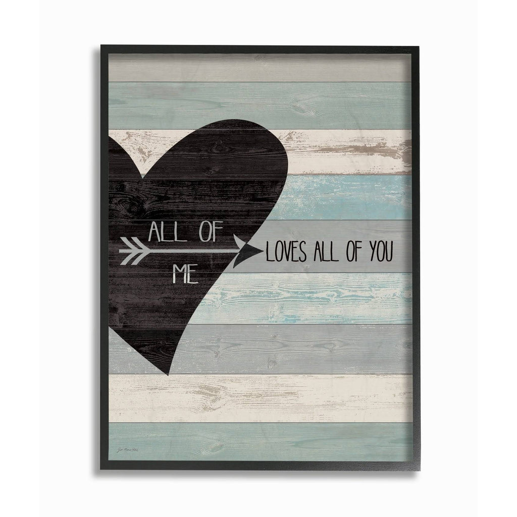Distressed Heart Black Framed Wall Art, 24 x 30, Wood H425
