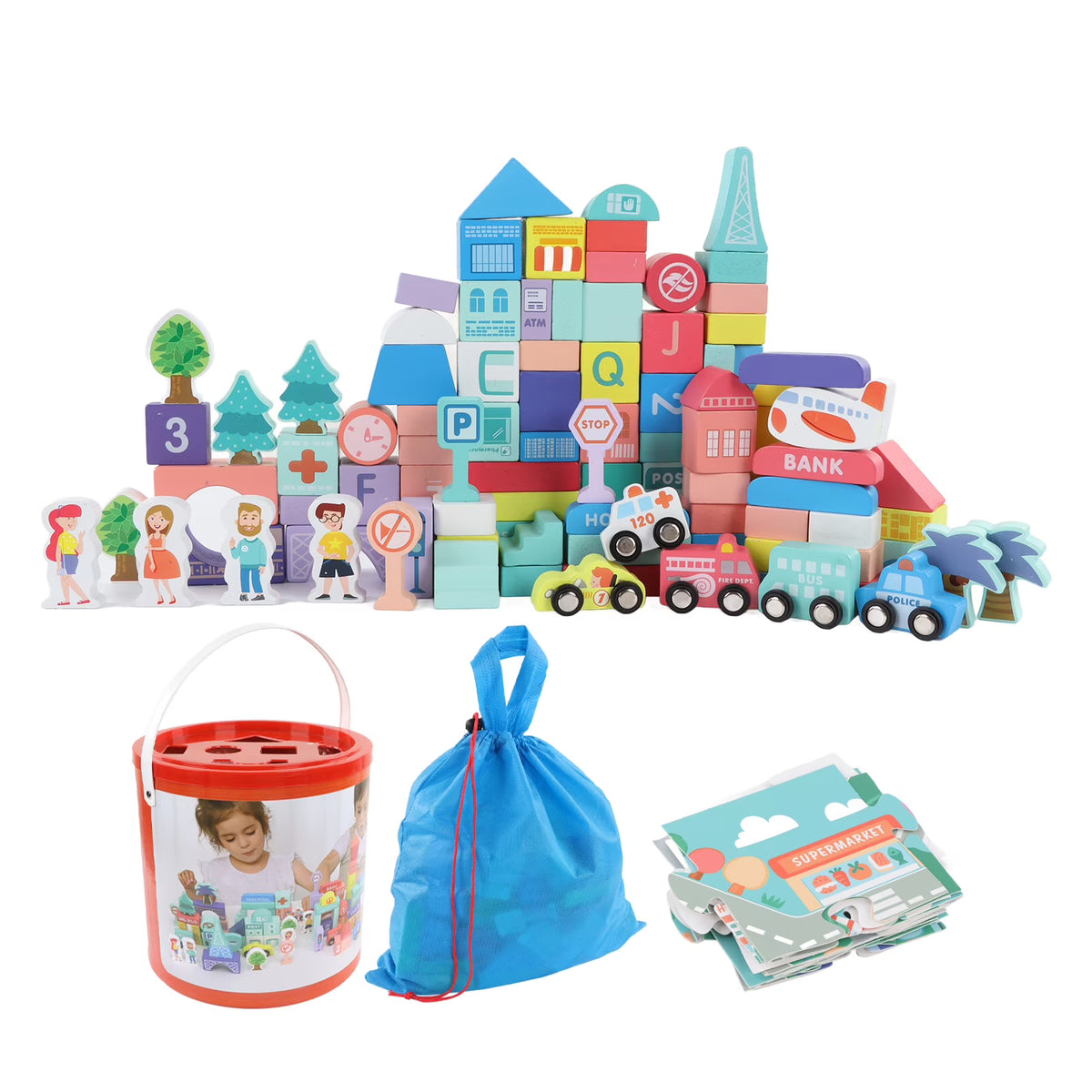 Wooden Building Blocks Set B806