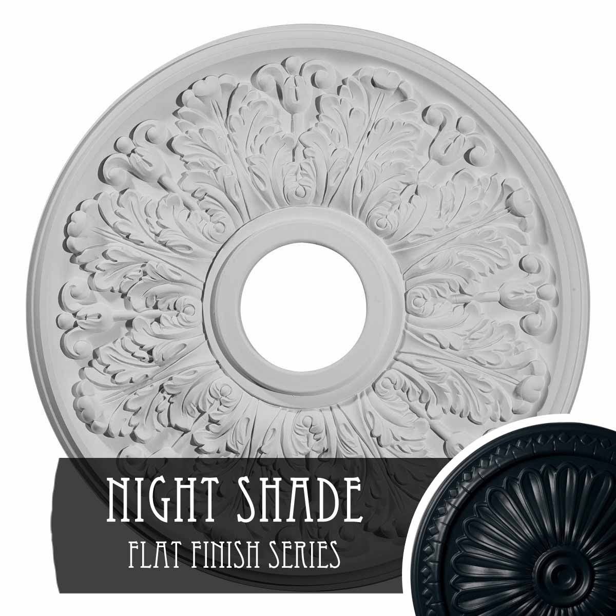 16 1/2x22OD x 3 5/8x22ID x 1 1/8x22P Hand-Painted Night Shade Ceiling Medallion F70087