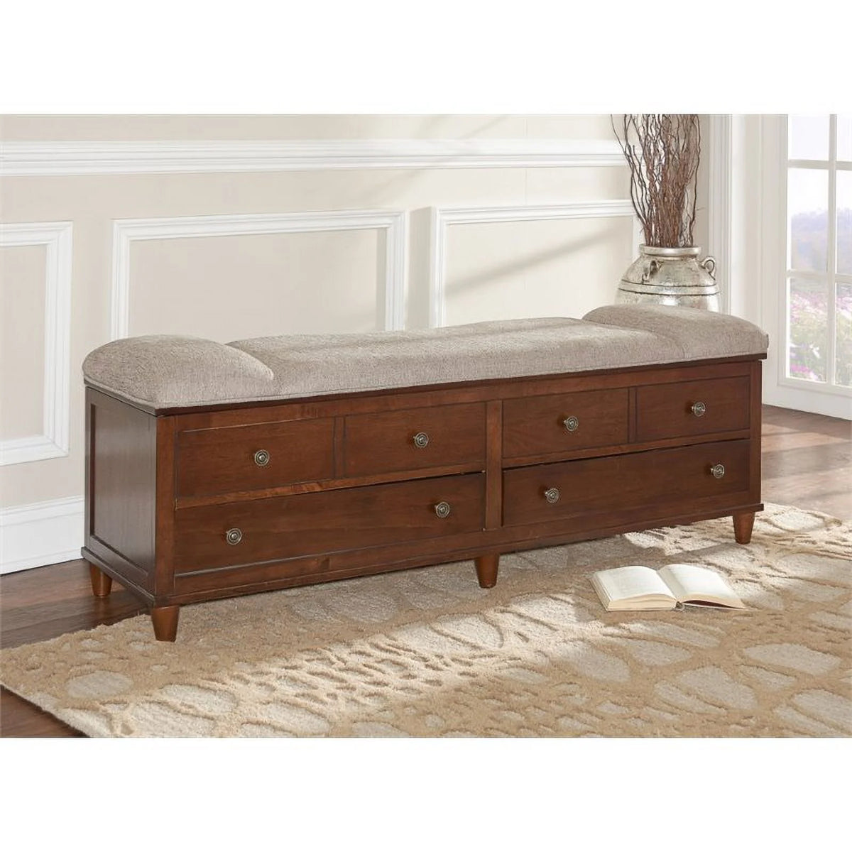 Rustic Umber Storage Bench Y947