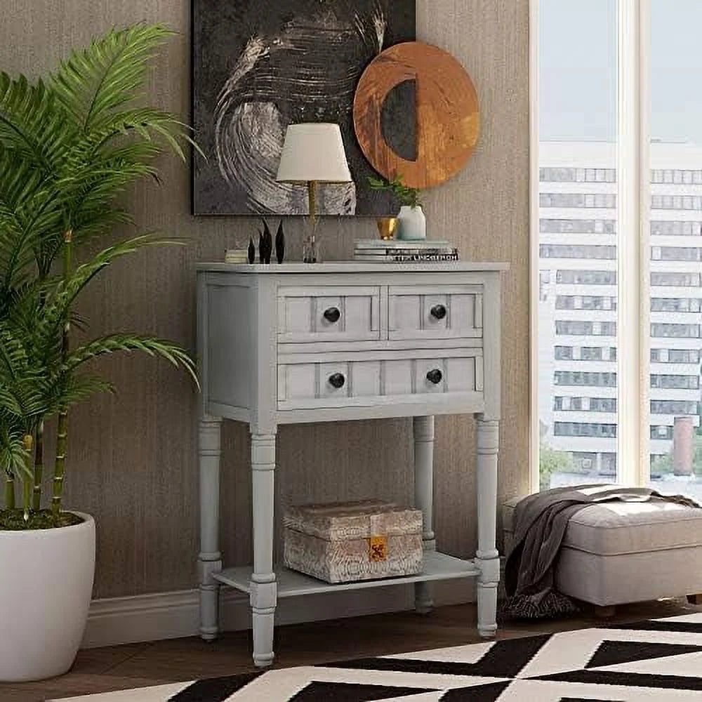 Narrow Console Table with Three Drawers Q57702