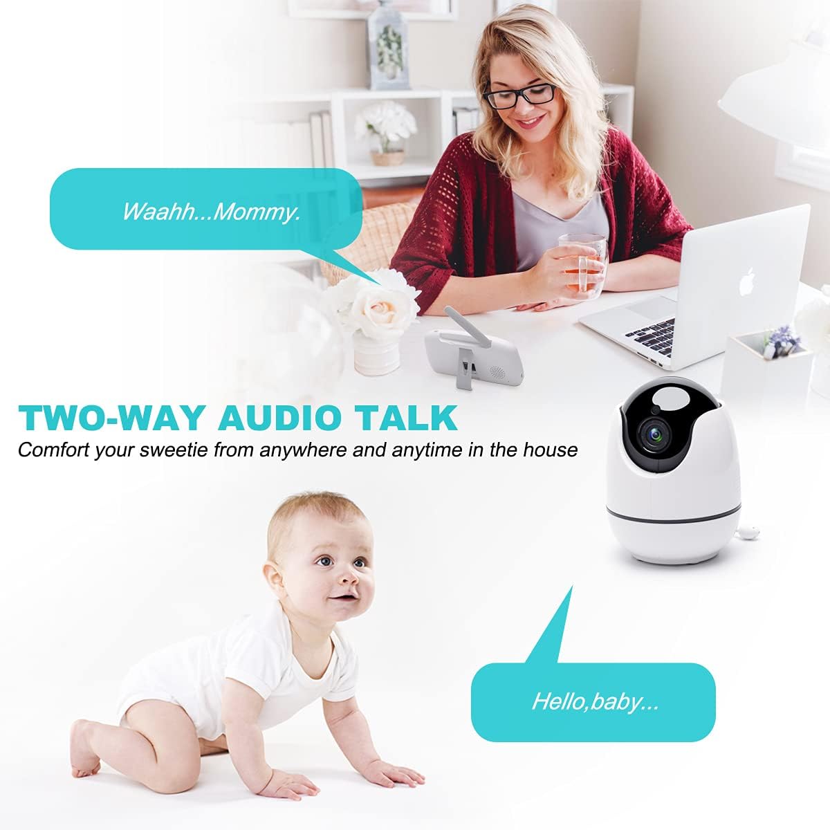 720P HD Video Baby Monitor with Camera and Audio and 5.5 Display R265604