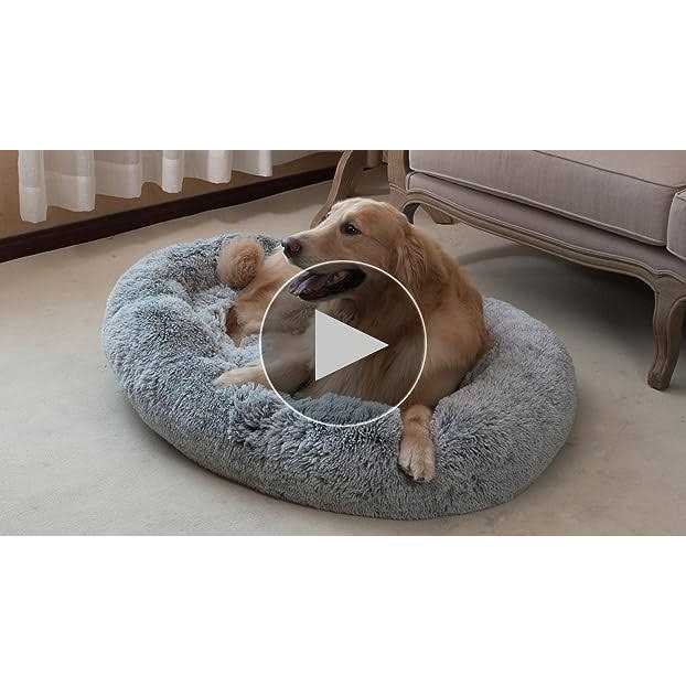 Oval Shag Faux Fur Washable Round Pet Bed P720363