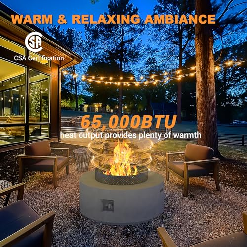 32 Inch 3-Piece Propane Fire Pit Table 65,000 BTU with Tank Side Table and Baking Sheet D828