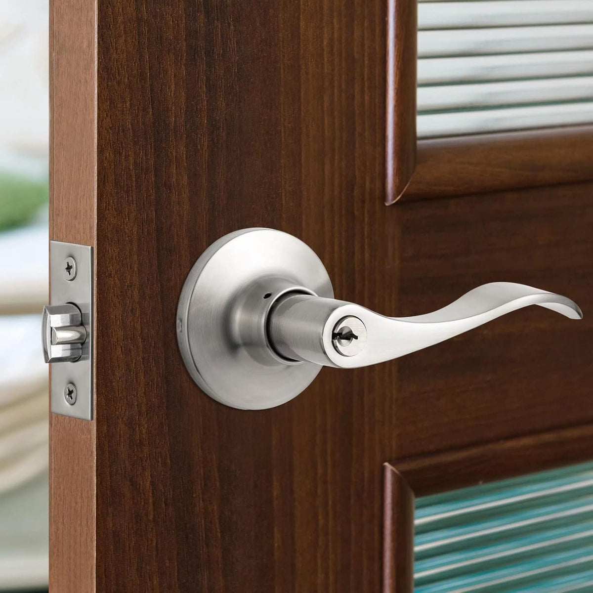 2 Pack Oil-Rubbed Bronze Front Door Handle with Lock and Key Entry Lockset P639810
