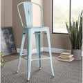 Distressed green-blue Bar Stool D872900