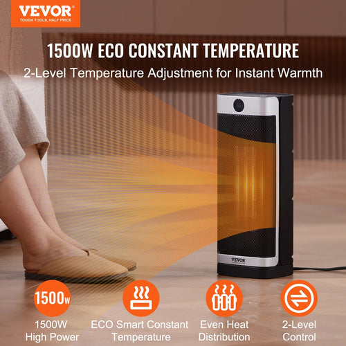 1500W Electric Fan Forced Portable Space Heater 16 in with Thermostat P2922