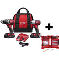 18V Cordless Drill Driver Impact Driver Combo Kit 2-Tool with 50PC Bit Set A653553
