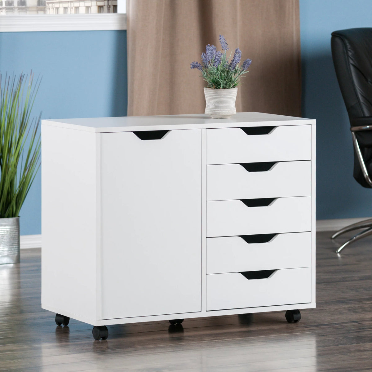 5 Drawer Wood Mobile Side Cabinet V178932