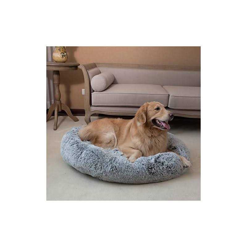 Oval Shag Faux Fur Washable Round Pet Bed P720363