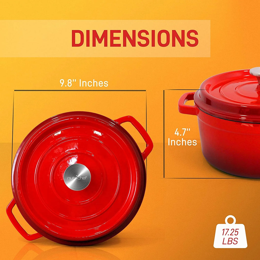 Red Enameled Cast Iron Dutch Oven C272523