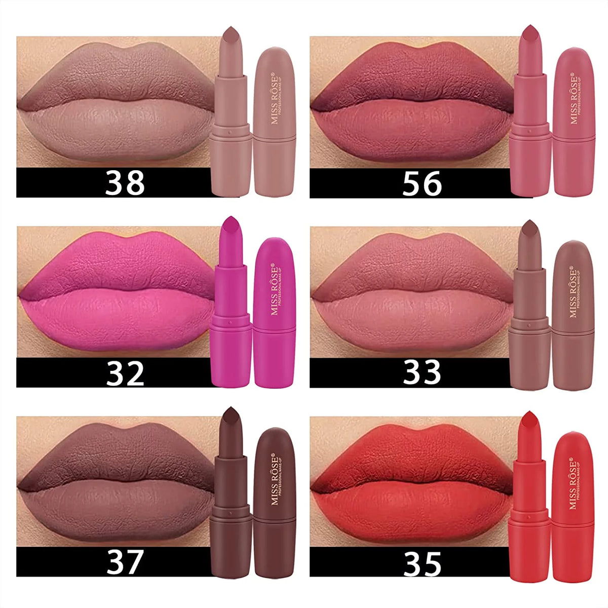 12 Pcs Matte Velvet Lipstick Set R912870