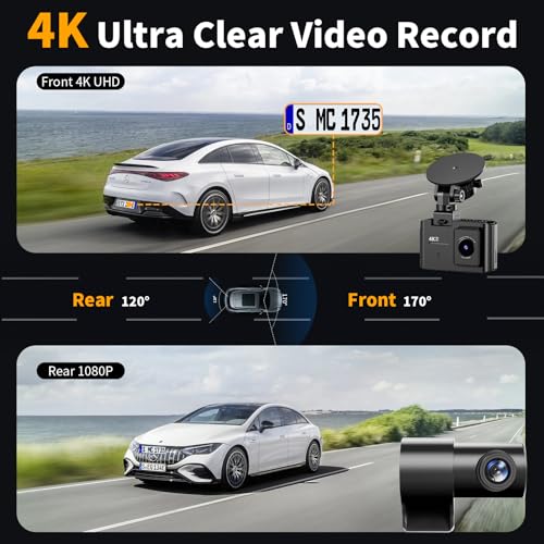 4K Dual Channel Dash Cam with 64GB Card R979574