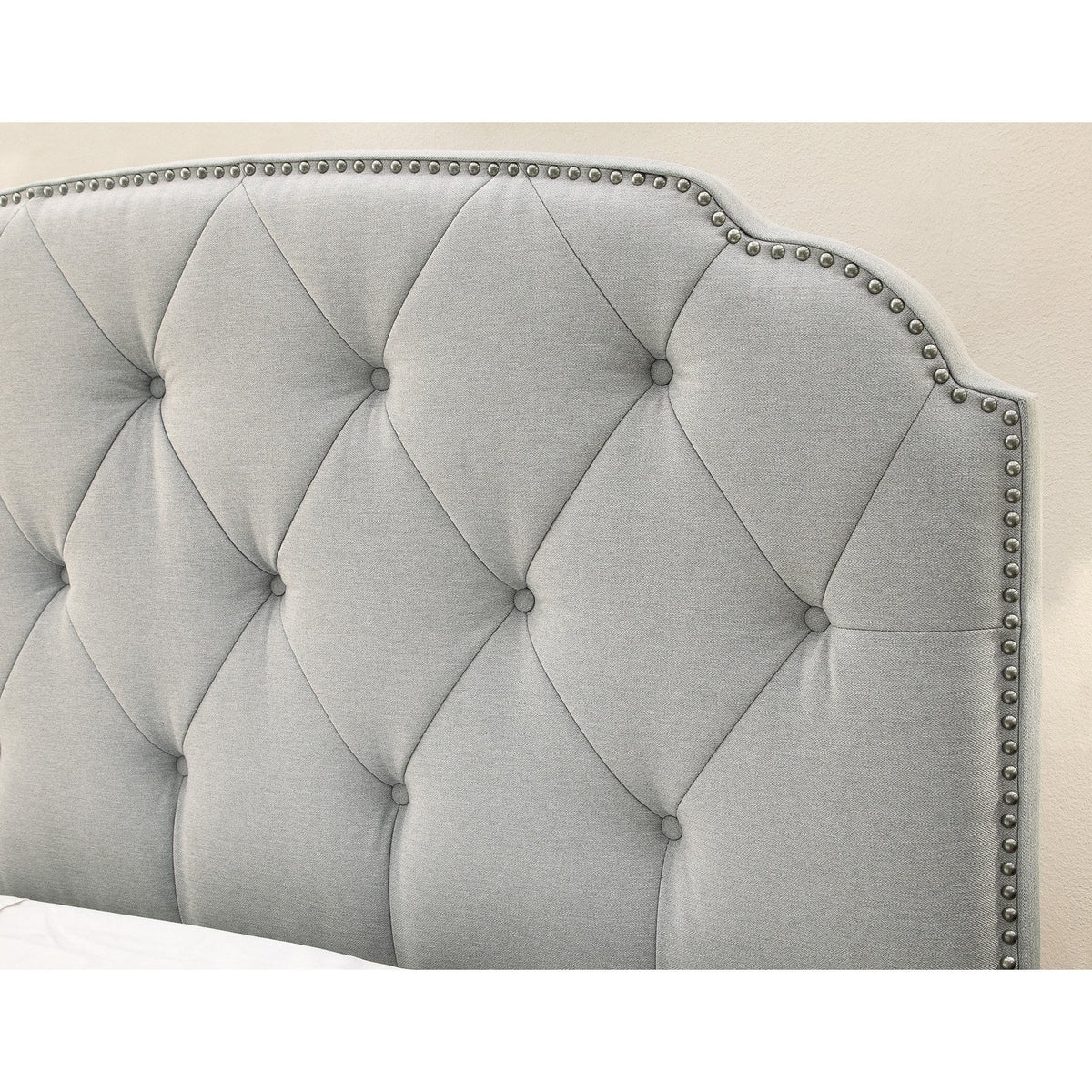 King All-In-One Shaped Corners Upholstered Bed E810