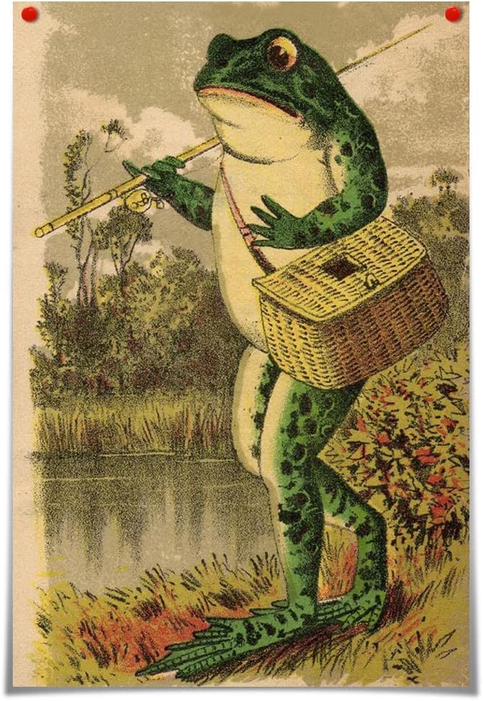 Banjo Frog Art Poster Canvas Painting Wall Art Picture Z4522
