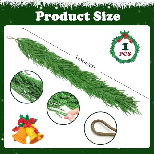 6 Ft 2 Pcs Artificial Norfolk Pine Garland Y15534