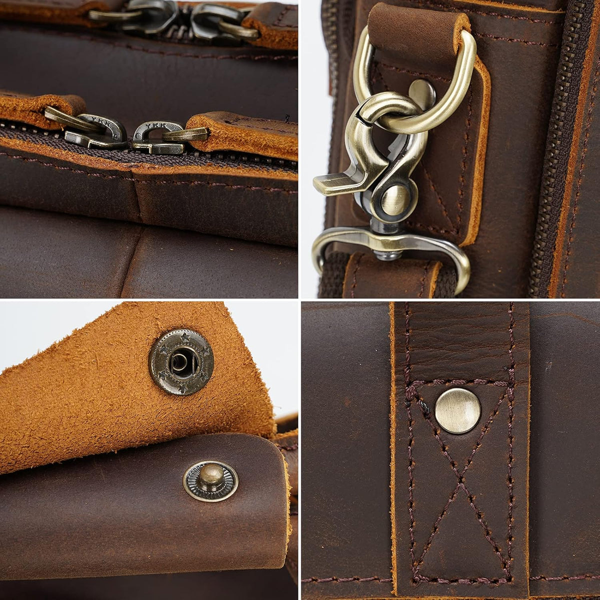 Brown Vintage Leather Laptop Briefcase Bag V621011
