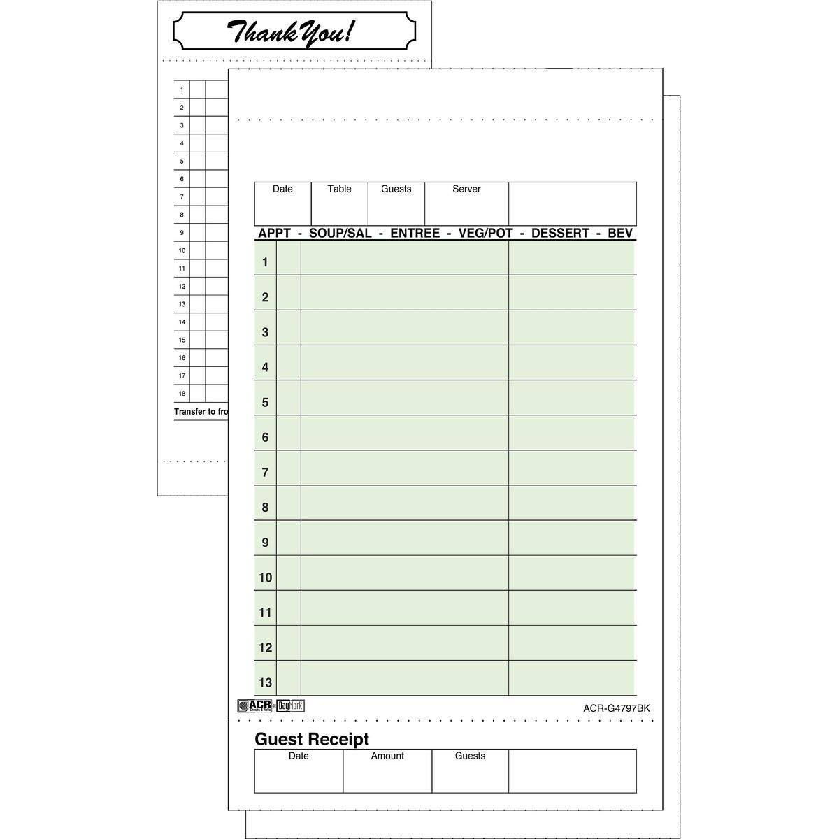 No Carbon Guest Check, 2 Part, PK40 T49948