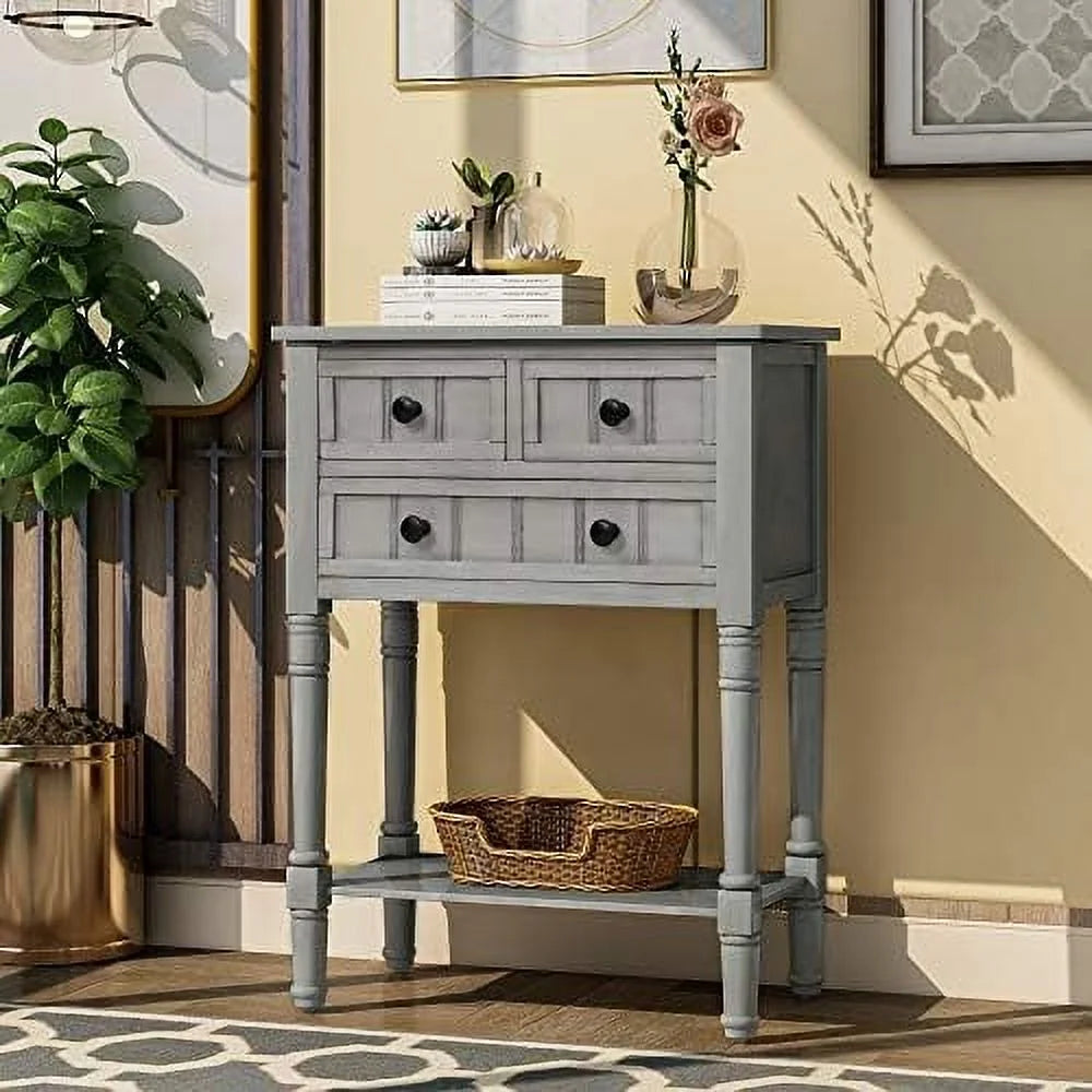 Narrow Console Table with Three Drawers Q57702