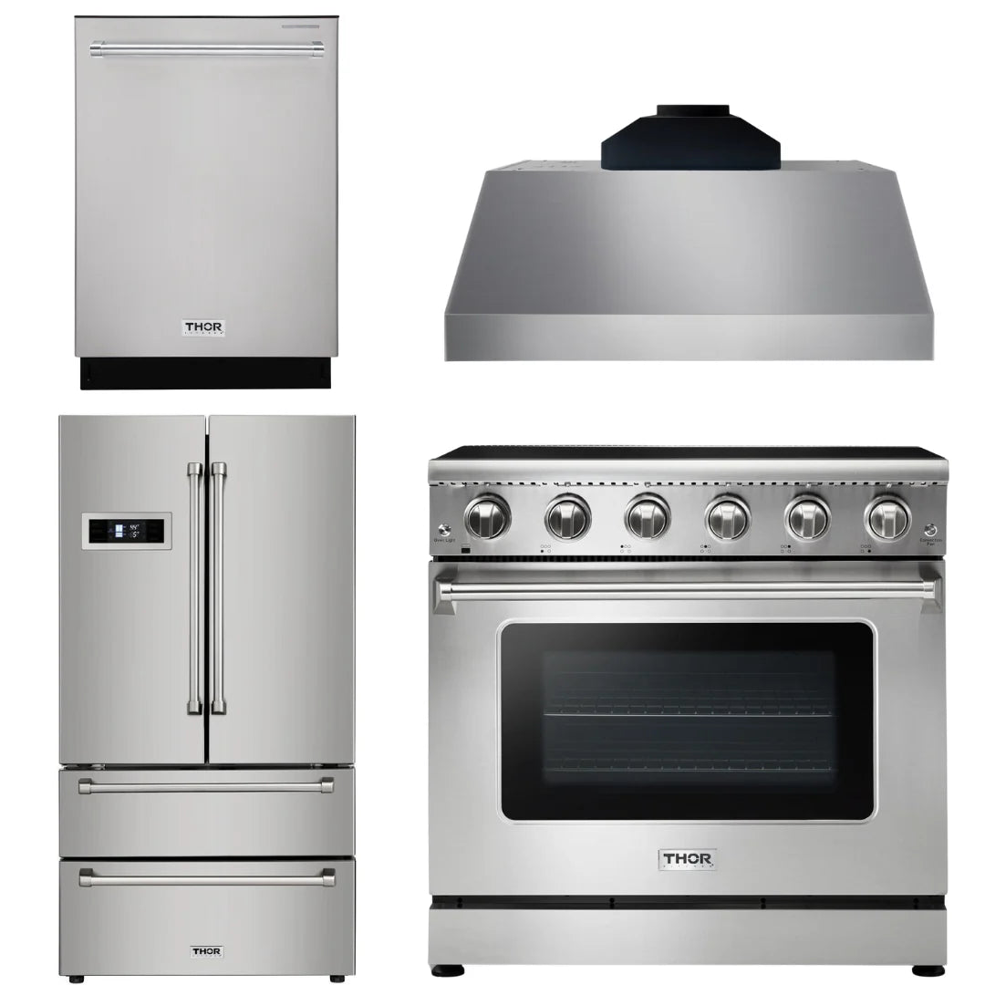 36 Electric Range, Range Hood, Refrigerator, Dishwasher V981120