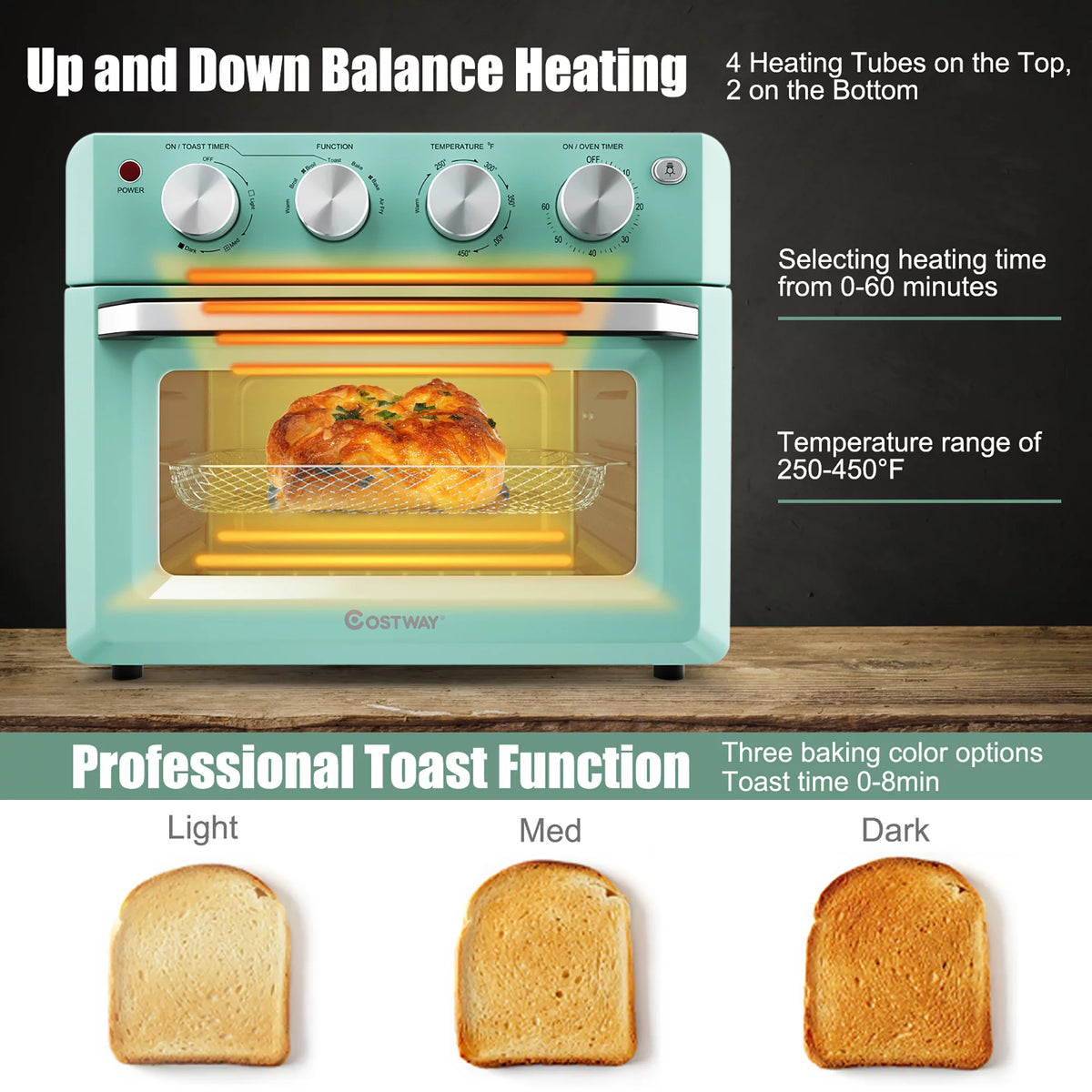 19 QT Air Fryer Toaster Oven with 5 Accessories Z60885