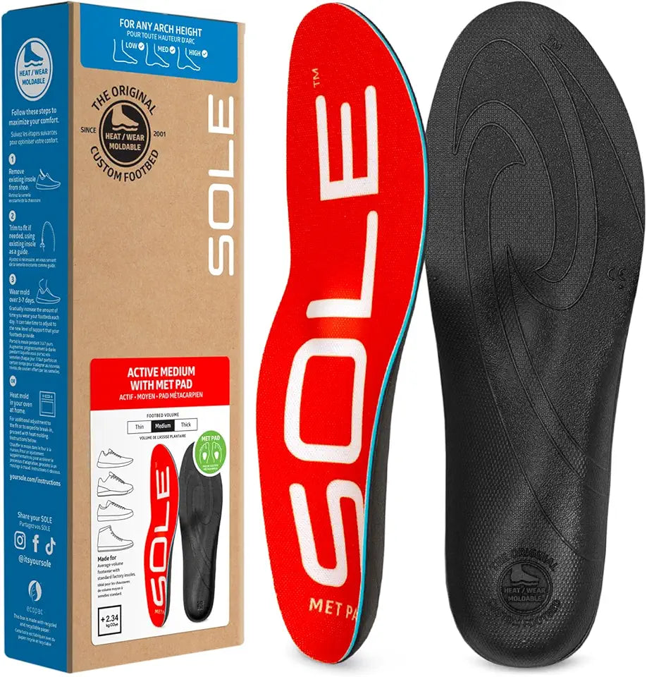 Medium Shoe Insoles with Metatarsal Pads H5850