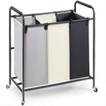 3-Section Rolling Laundry Sorter Cart with Wheels T790
