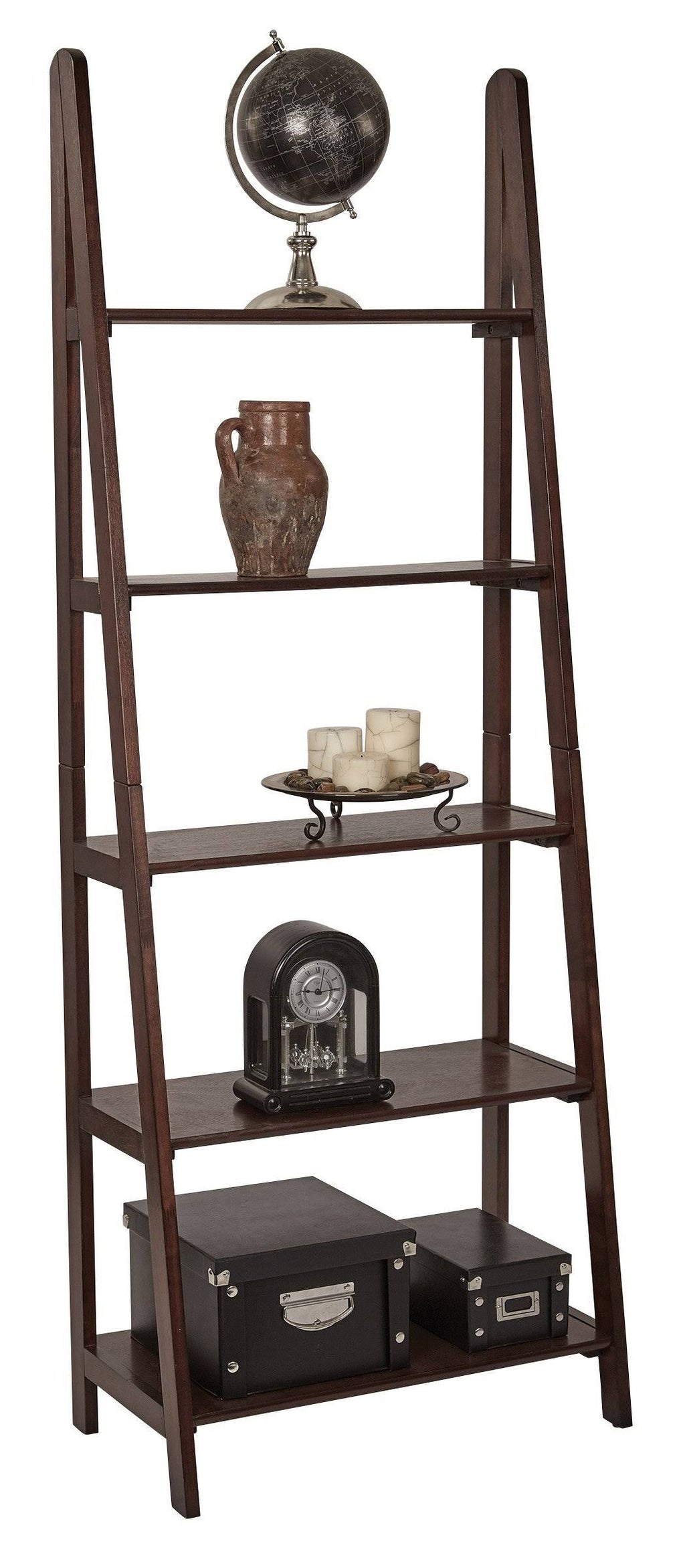 Espresso Ladder Bookcase R5717