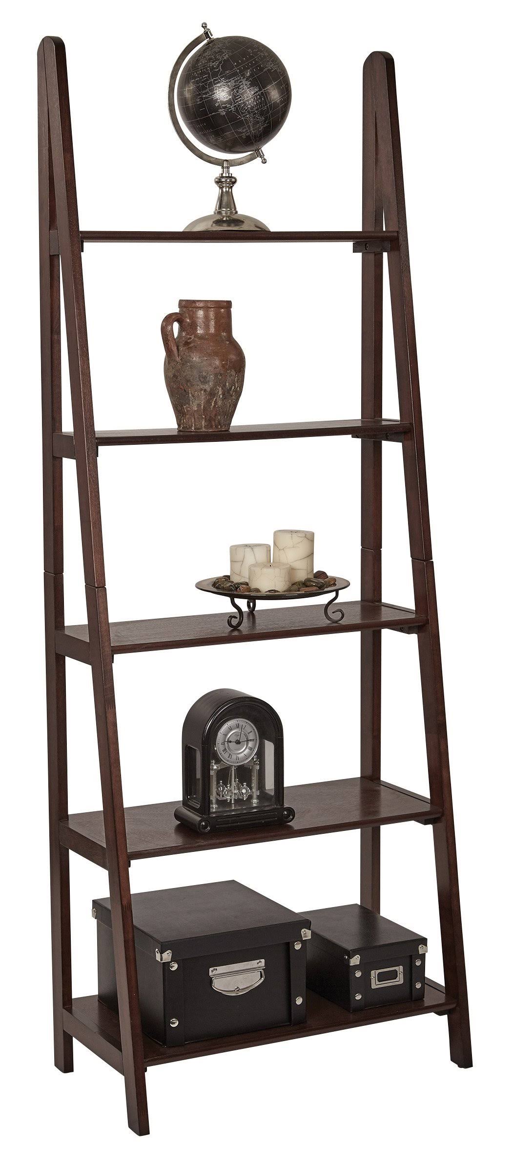 Espresso Ladder Bookcase R5717