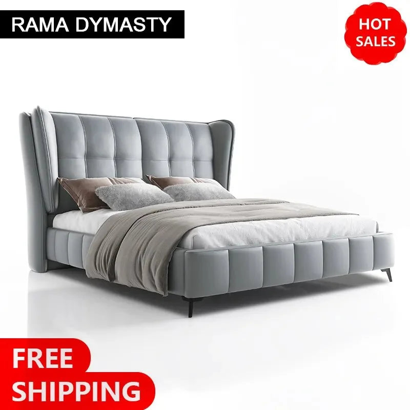 Genuine Leather King Queen Size Bed Q1108