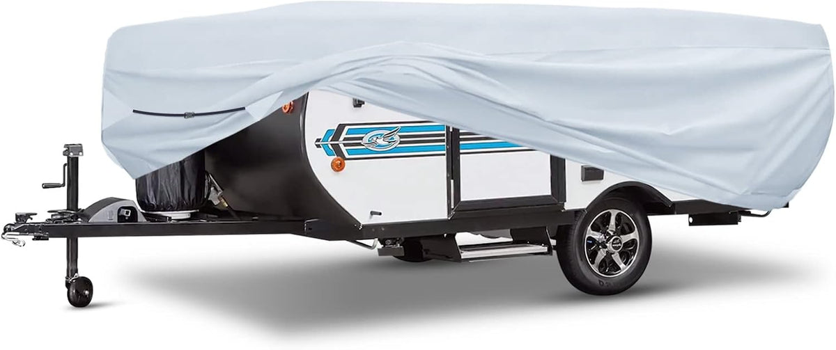 Silver 500D Popup RV Cover for 12 13 14ft Trailers, 87" W 42" H T5624