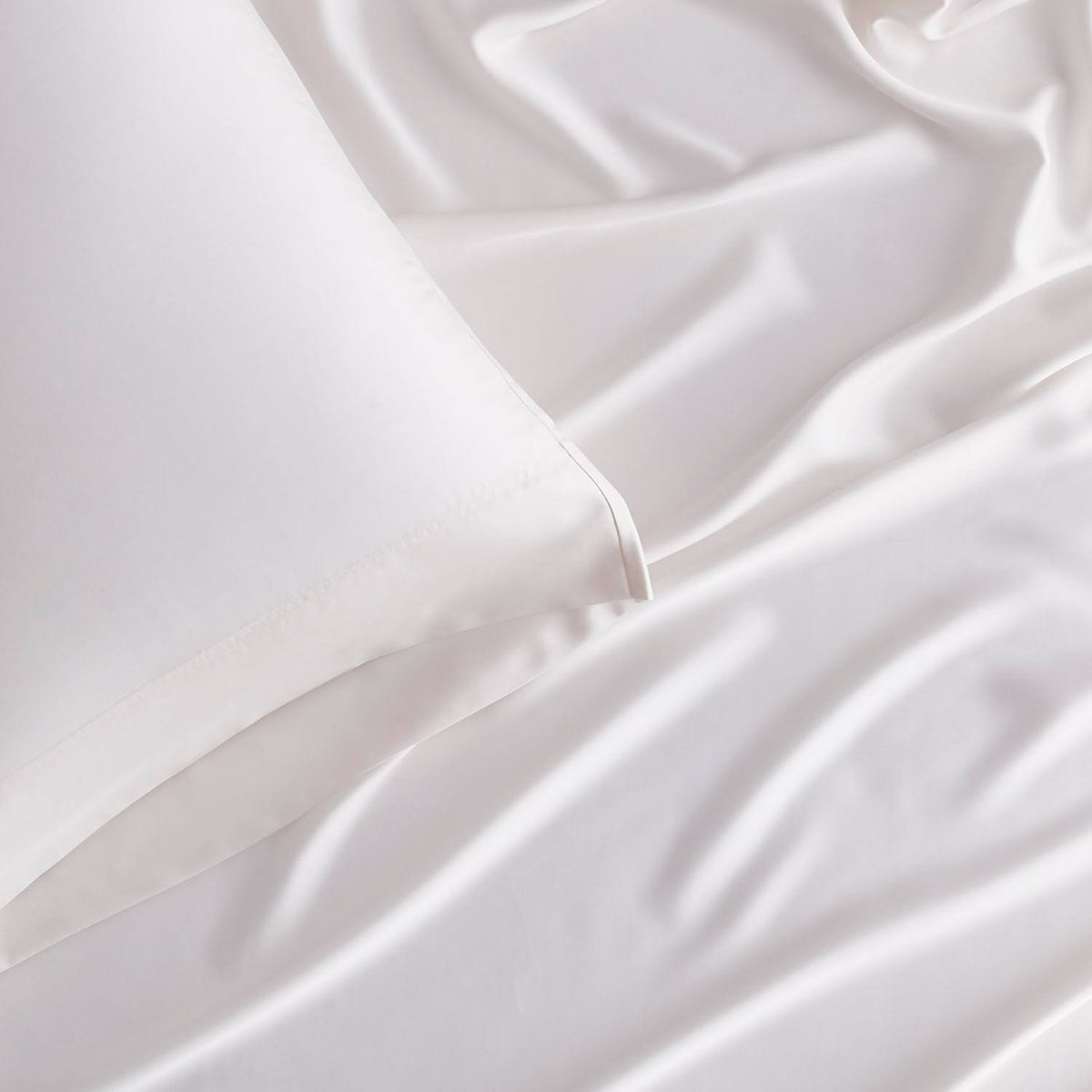 Beige King Tencel Lyocell Sateen Flat Sheet U77699