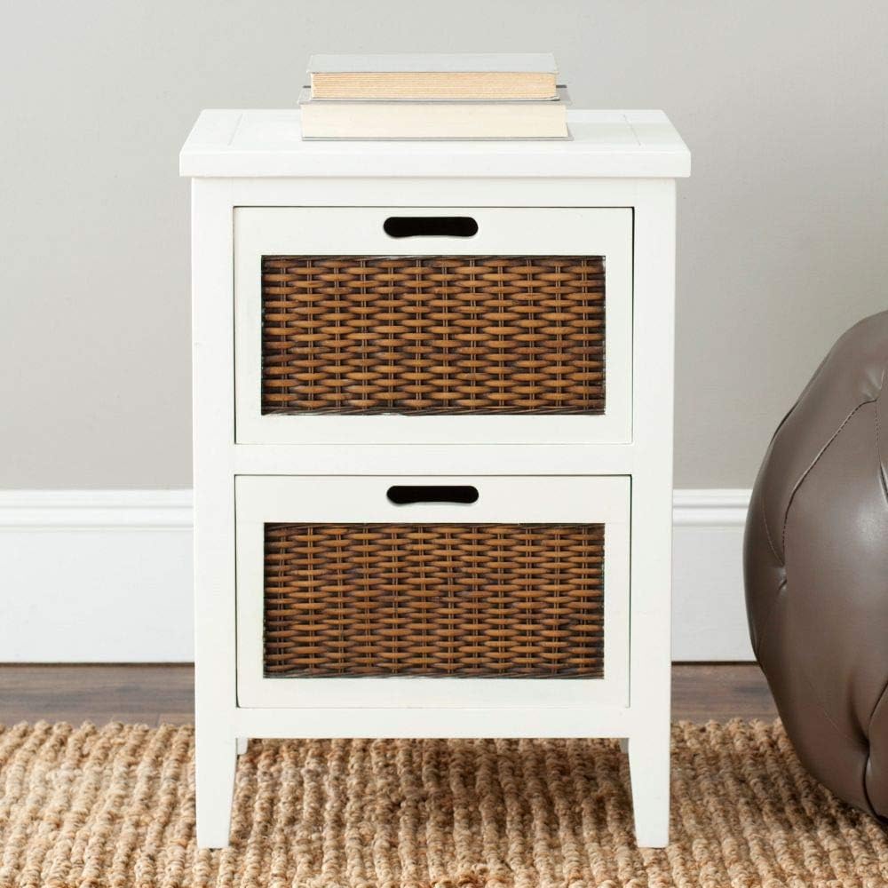 Dark Teak 2-Drawer End Table N25108