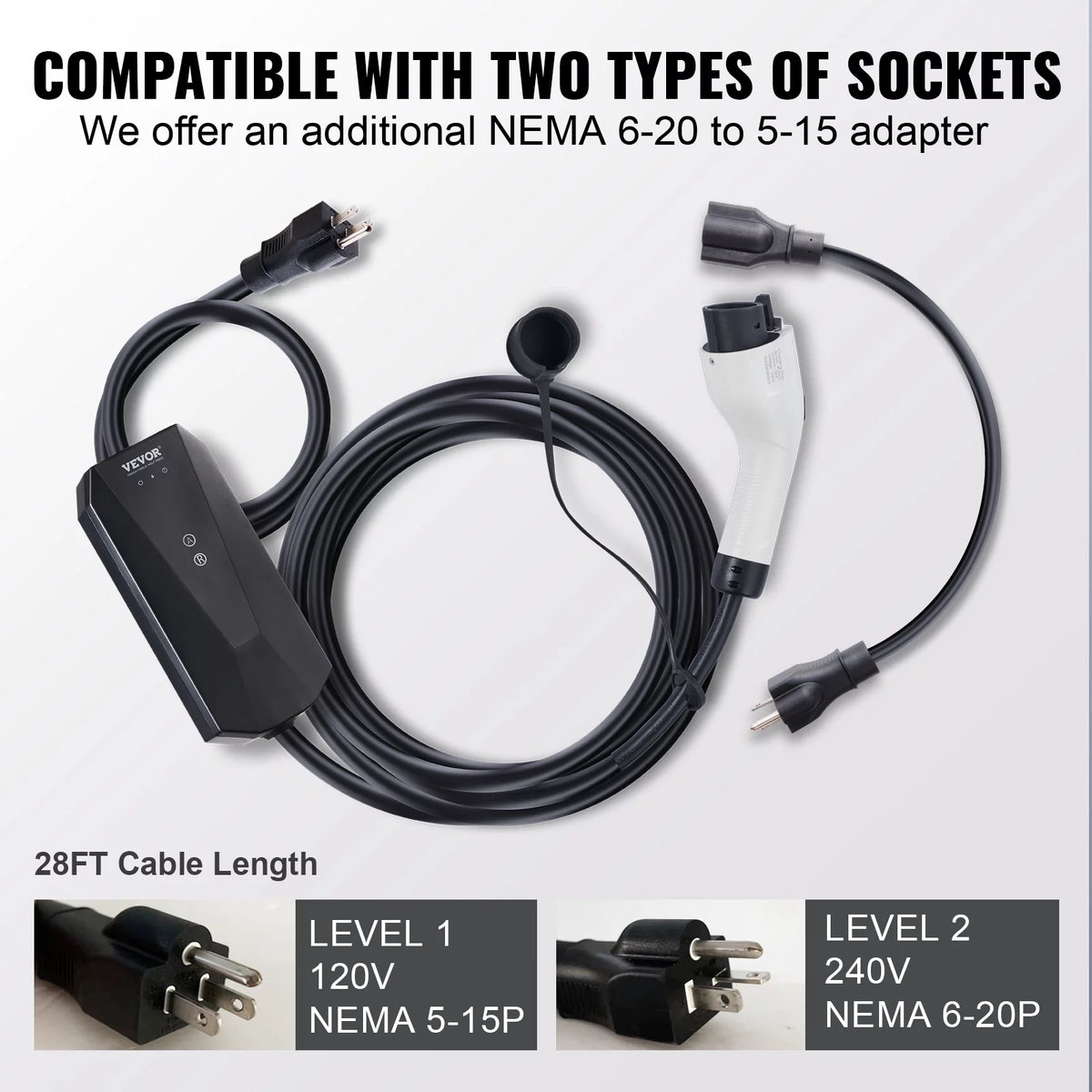 Portable EV Charger 16A 28 ft I39336