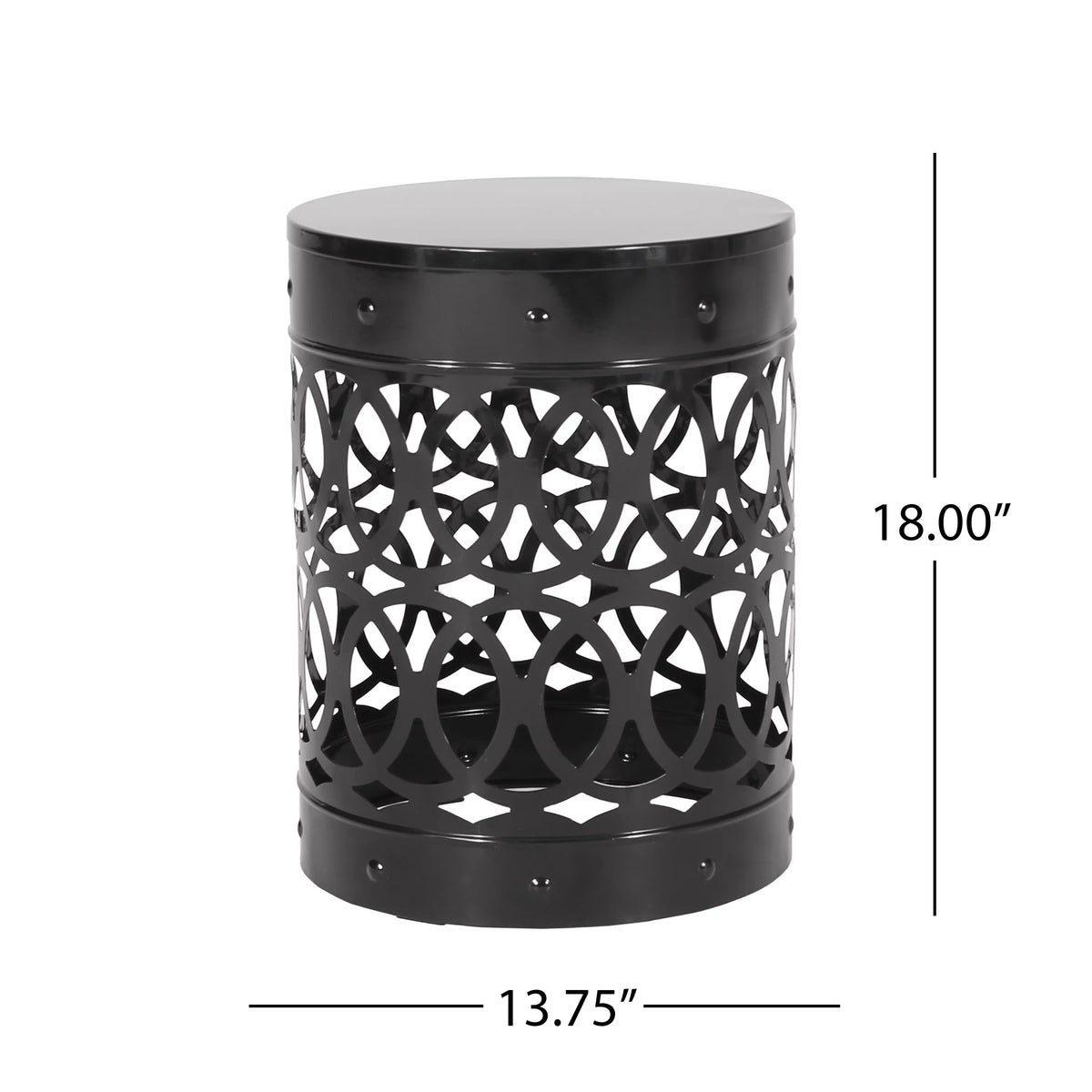 Black 18 inch Metal Side Table K879
