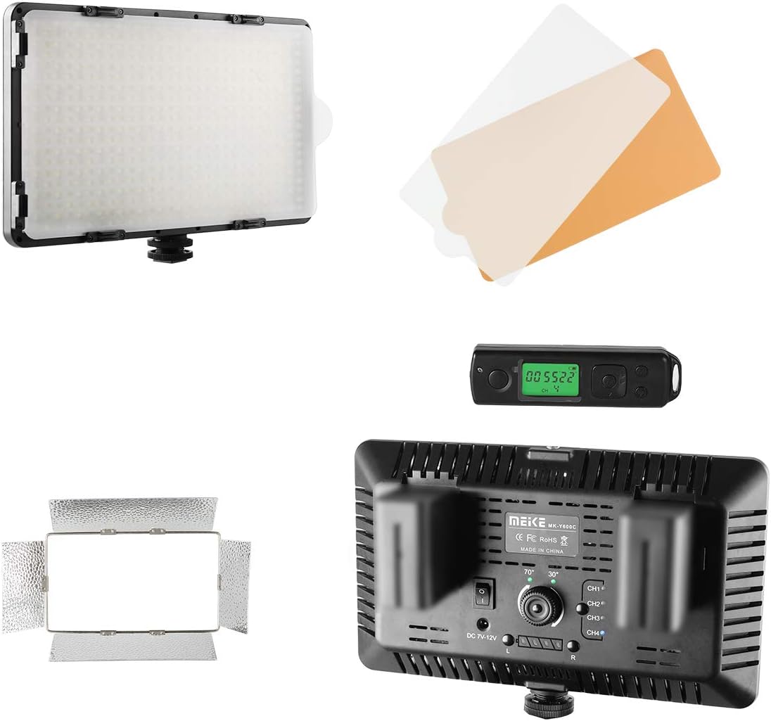 500 LED Dimmable Video Light with Remote Control and 2 Color Filter L81077