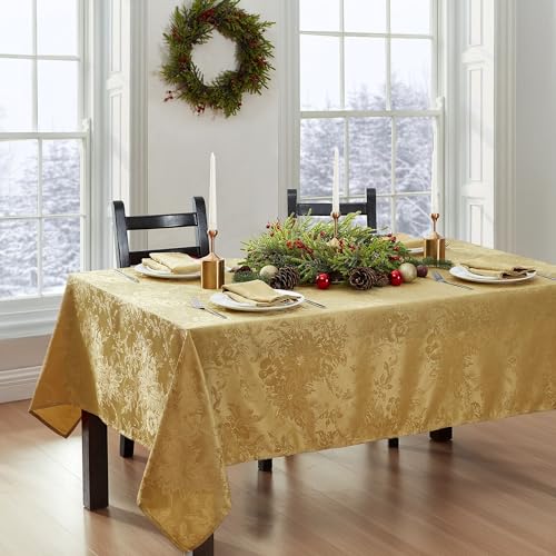 Jacquard Holiday Table Runner 13" x 70" Gold T219