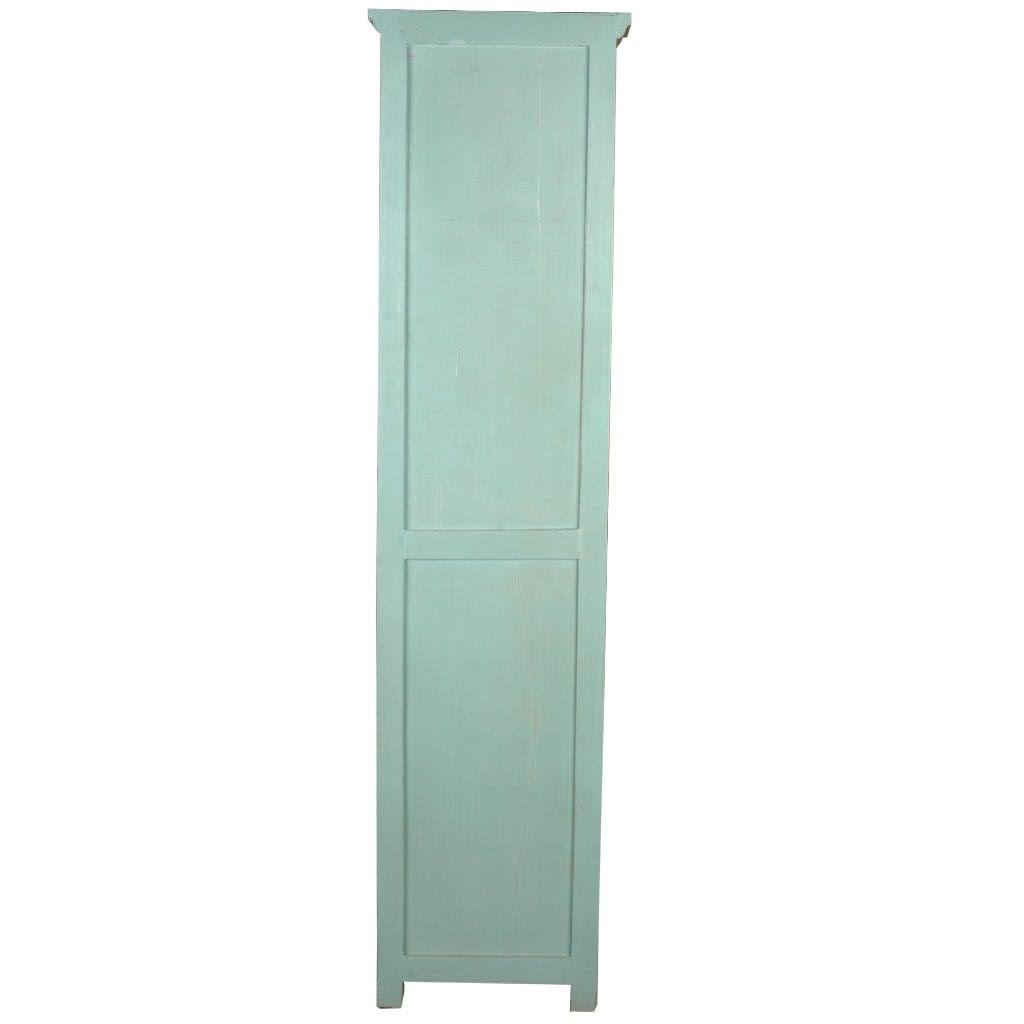 Tall Narrow Cabinet Teal Natural Raftwood A21603