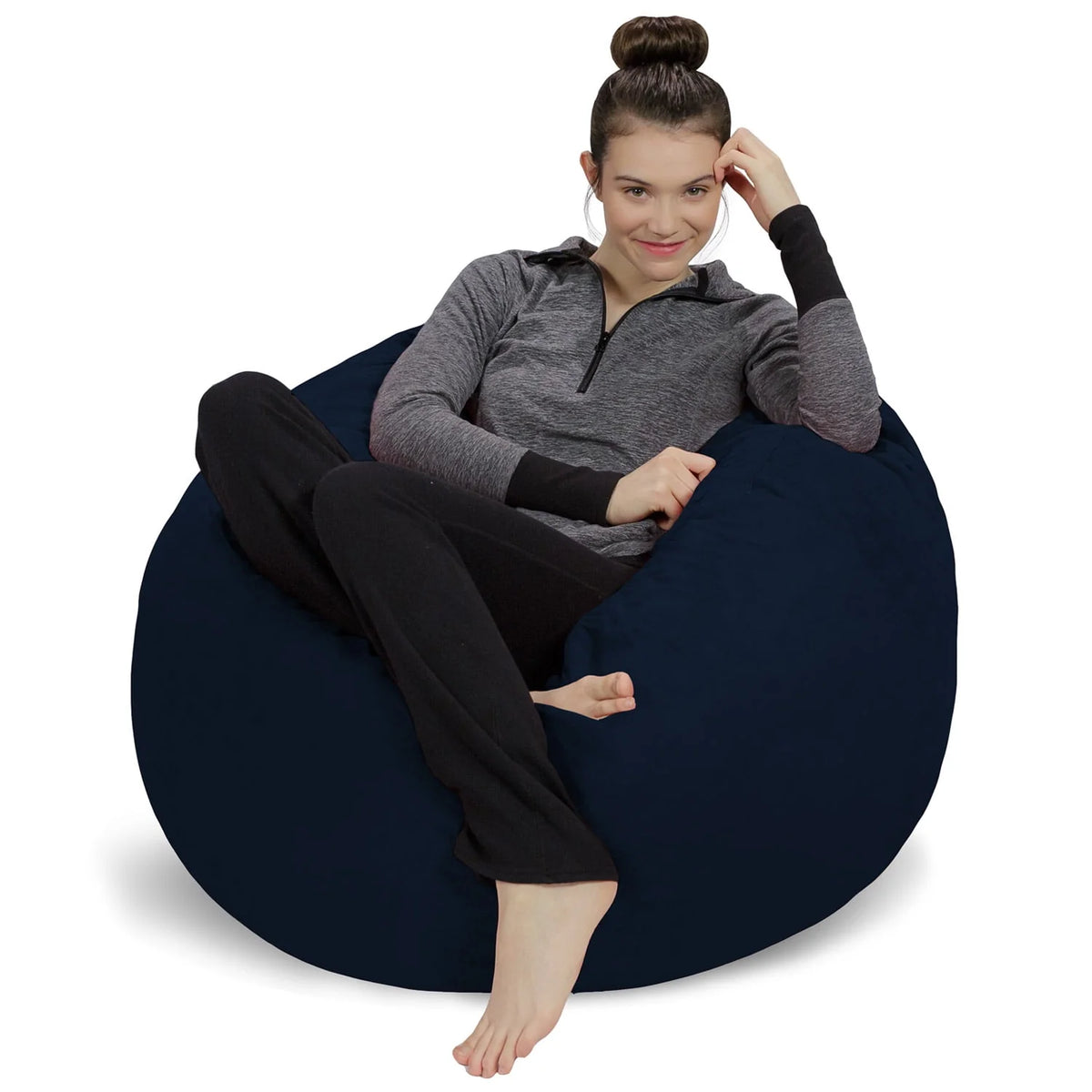Memory Foam Bean Bag Chair with Microsuede Cover, 3 ft, Royal Blue N3929