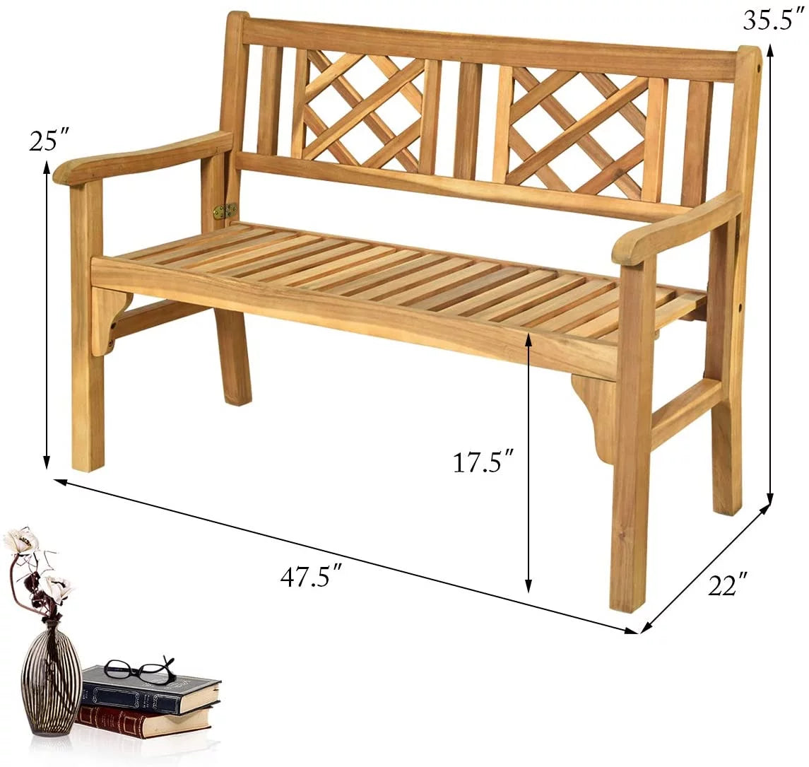 4 Ft Teak Acacia Wooden Patio Bench Z753