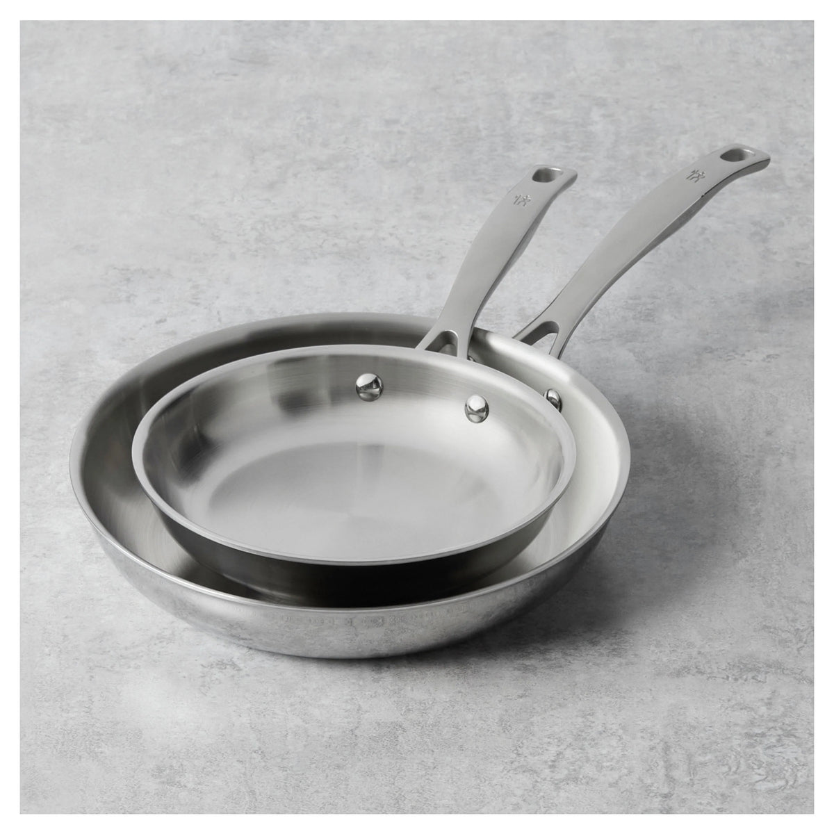 2pc Stainless Steel Fry Pan Set U1467