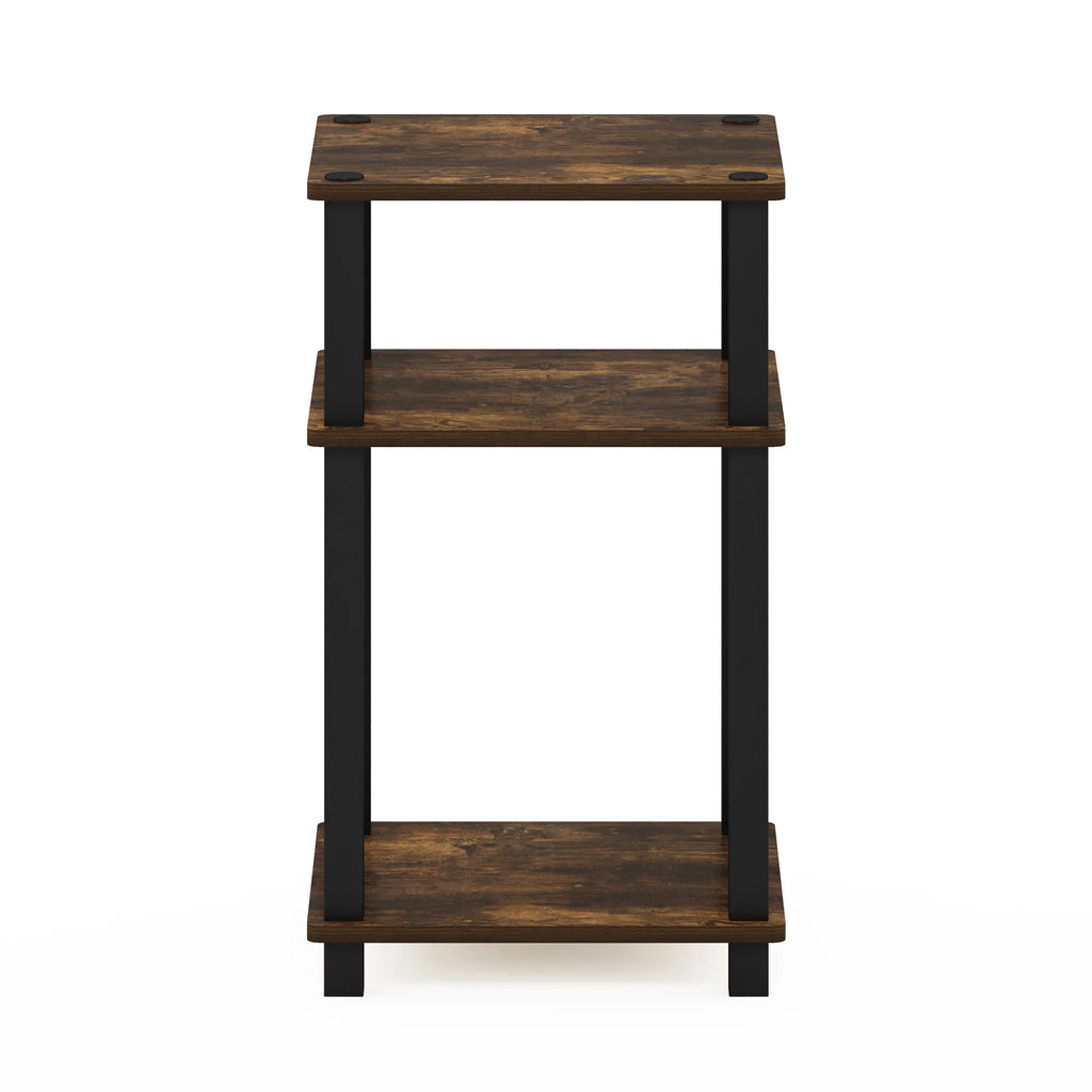 3-Tier End Table, Amber Pine/Black V5249