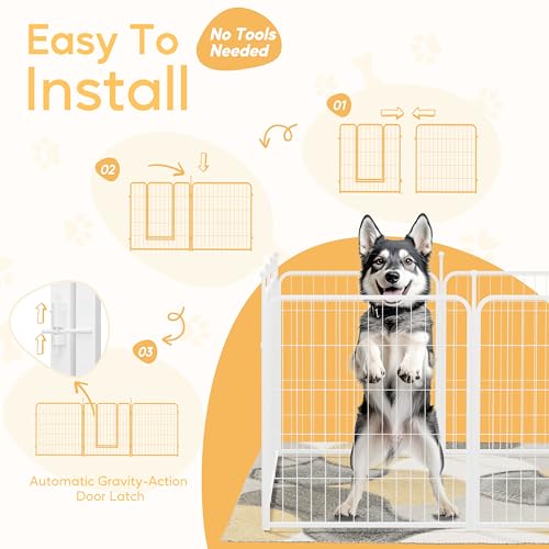 32 Inch 8 Panels Heavy Duty Metal Dog Playpen Z962242