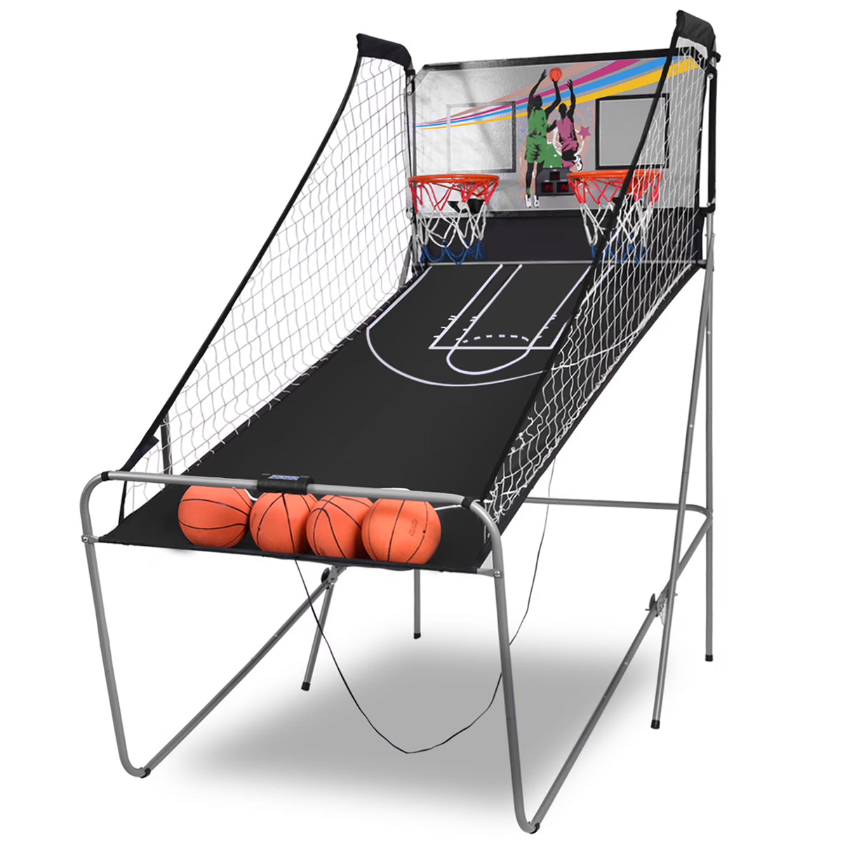 Indoor Basketball Arcade Game Double Electronic Hoops 2 Player with 4 Balls A301