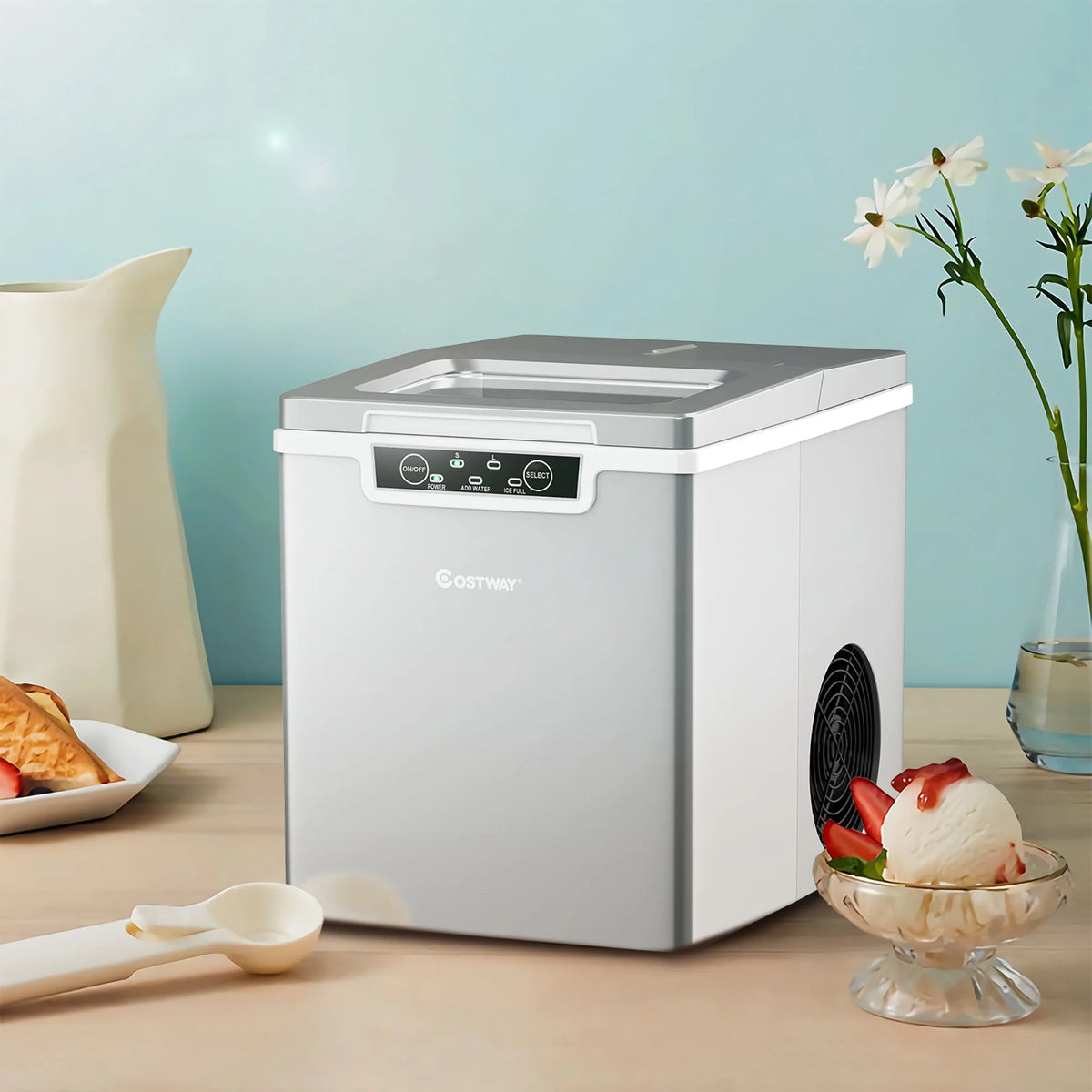 Countertop Ice Maker Machine with Scoop & Basket V359734