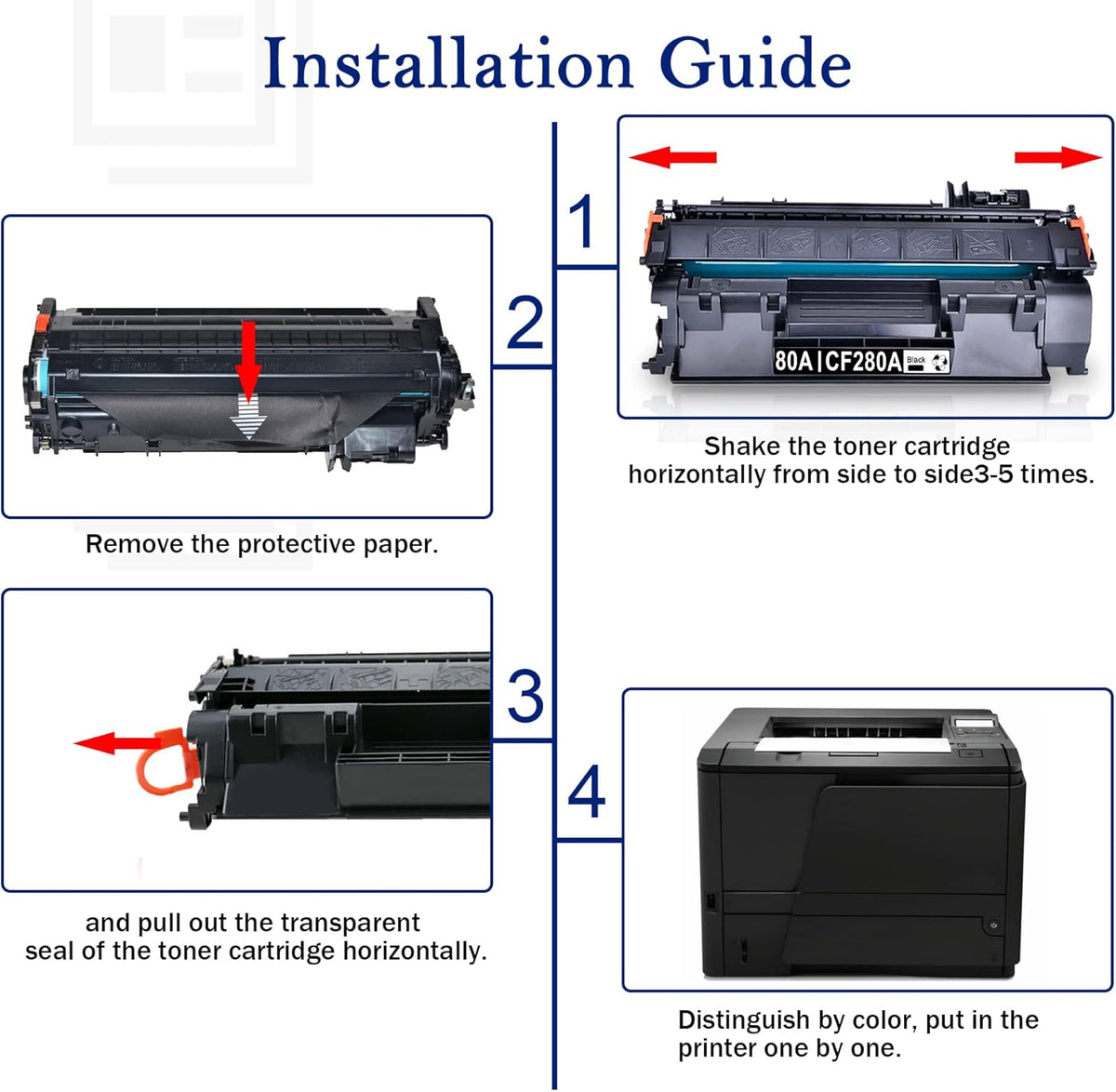 (5 Pack, Black) Compatible Toner Cartridge 80A N49474