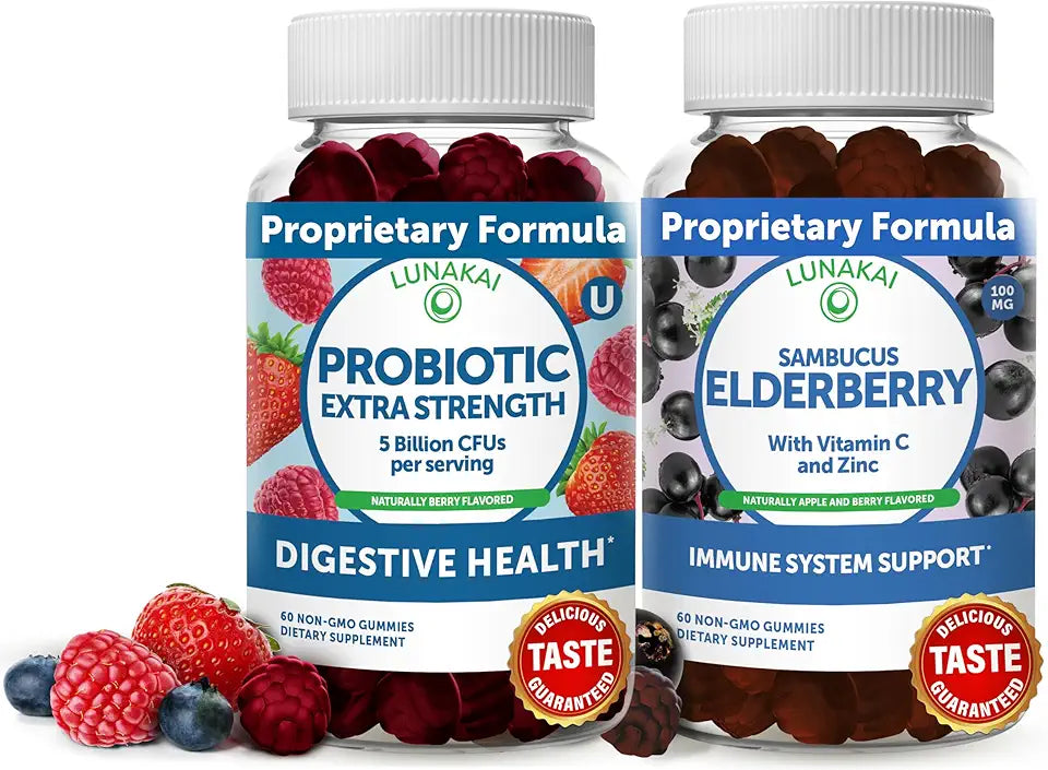Elderberry Probiotic Gummies with Zinc Vitamin C 5 Billion CFUs S862043