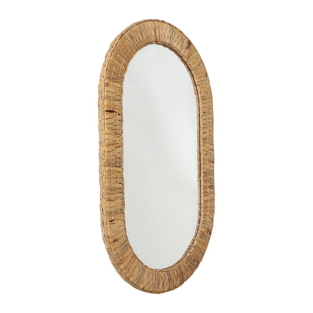 Oval Rattan Woven Wall Mirror U970739