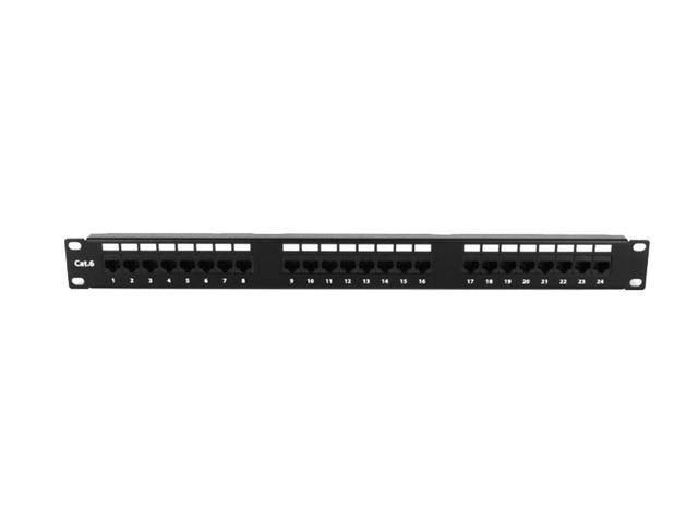 6U 800mm Adjustable Wallmount Server Cabinet with 1U 24-Port Cat6 Patch Panel F692353